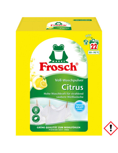 FROSCH Voll waschpulver Citrus 1450g- cytrusowy proszek do prania  - 22 prania