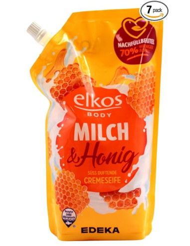 ELKOS Body Milch & Honig Cremeseife 750ml - kremowe mydło w płynie, zapas