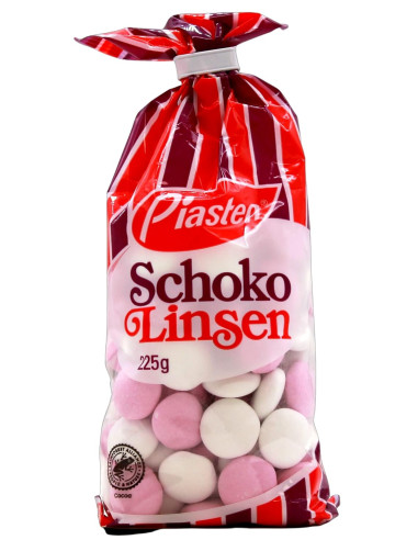 PIASTEN Schoko Linsen 225g -drażetki czekoladowe w polewie cukrowej