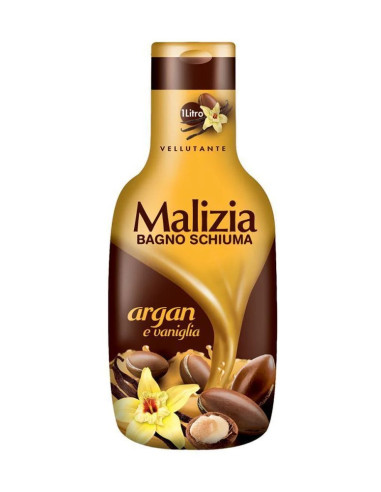 Malizia Bagno Schiuma Argan e Vaniglia 1l - kremowy płyn do kąpieli, olejek arganowy i wanilia