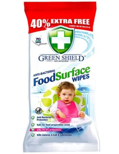 Green Shield Food Surface wipes 70 szt - chusteczki do powierzchni mających kontakt z żywnością