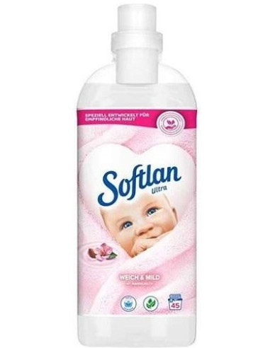 SOFTLAN Sensitive Weich & Mild mit Mandelnmilch 1l - koncentrat do płukania tkanin z mlekiem migdałowym skóra wrażliwa 45 prań