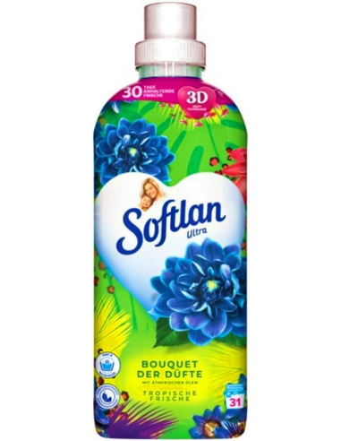 SOFTLAN 3D Ultra Ultra Tropic Fresh 1l - koncentrat do płukania tkanin Tropikalna Swieżość Kolekcja Paradise 45 prań