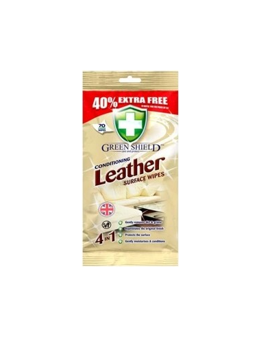 Green Shield Conditioning Leather surface wipes - chusteczki do czyszczenia i pielęgnacji  skóry 70 szt