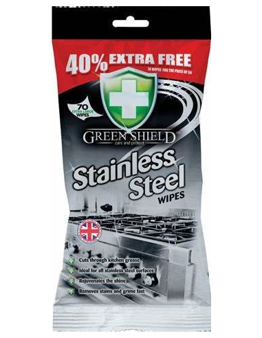 Green Shield Stainless Steel Wipes - chusteczki nawilżane do stali nierdzewnej 70 szt.