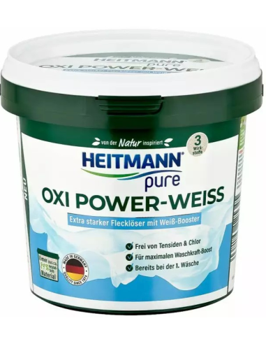 HEITMANN Pure OXI POWER  Weiss 500g - odplamiacz w proszku do białego prania